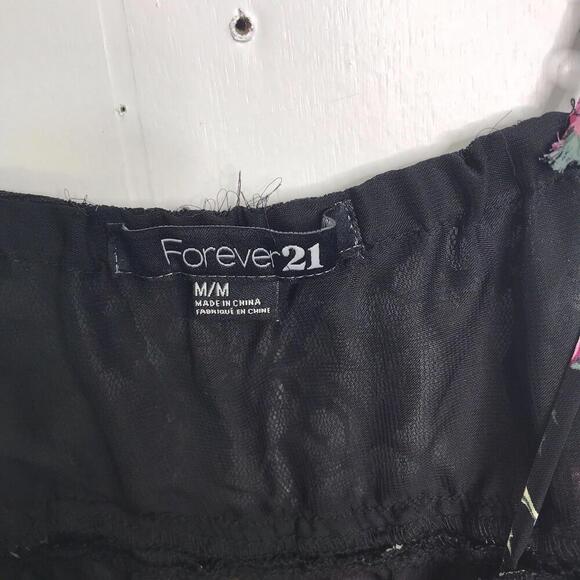 Forever 21 Dress Womens M Empire Waist Mini Dark Florals Square Neck Lace Y2K - Picture 7 of 9